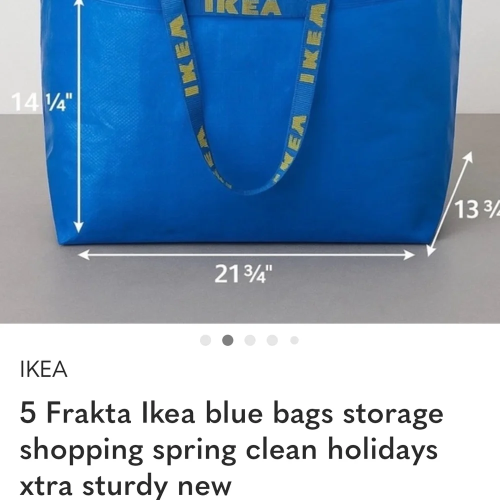 IKEA Blue Shopping Bag with Yellow Accents 5 For $15